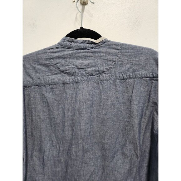 ARTISTRY In Motion Mens Shirt Medium Gray Chambray Cotton Long Sleeve Button Up - Picture 7 of 7